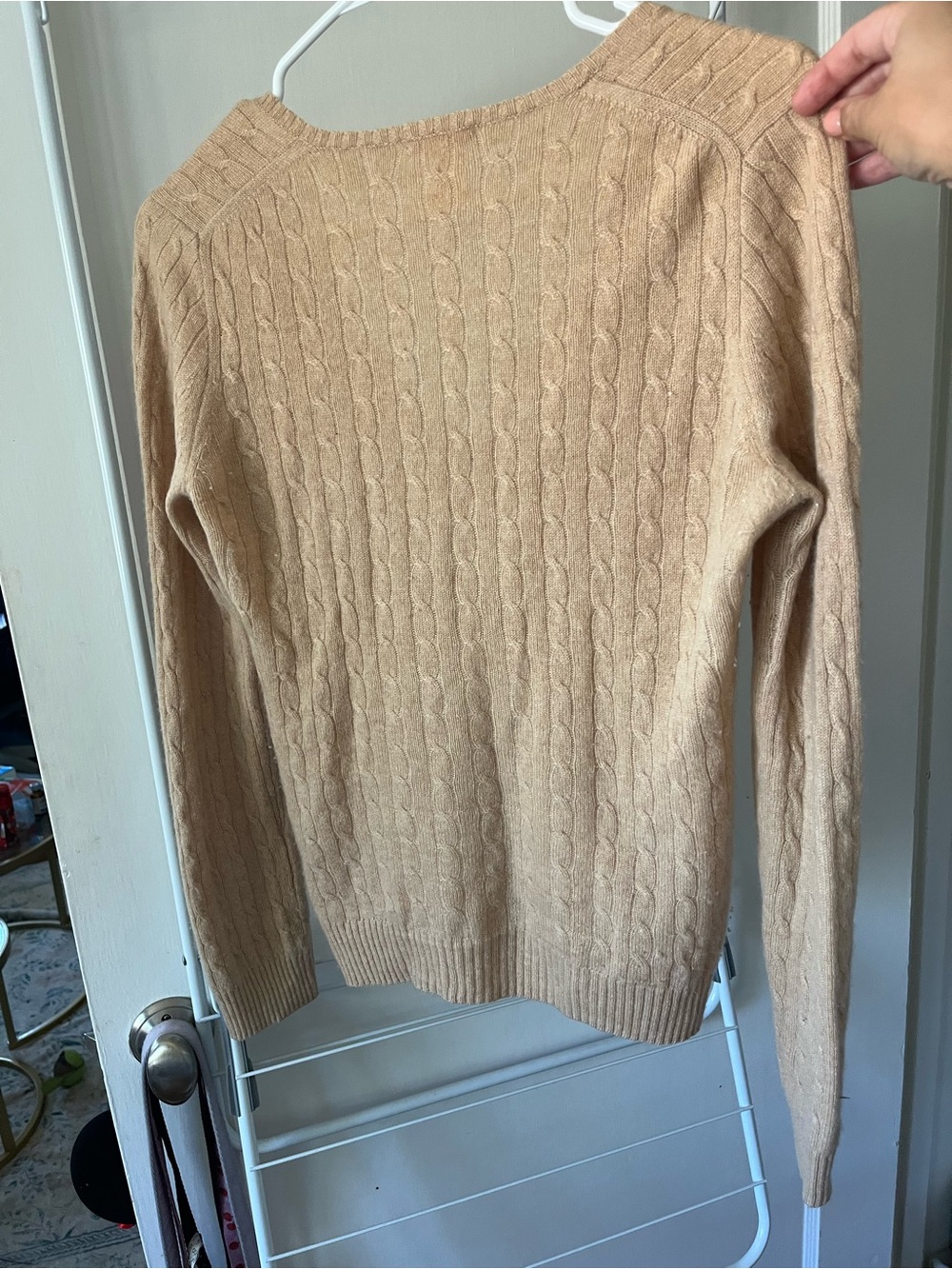 J. Crew - Cashmere Cable Knit Tan Sweater - Picture 2 of 3